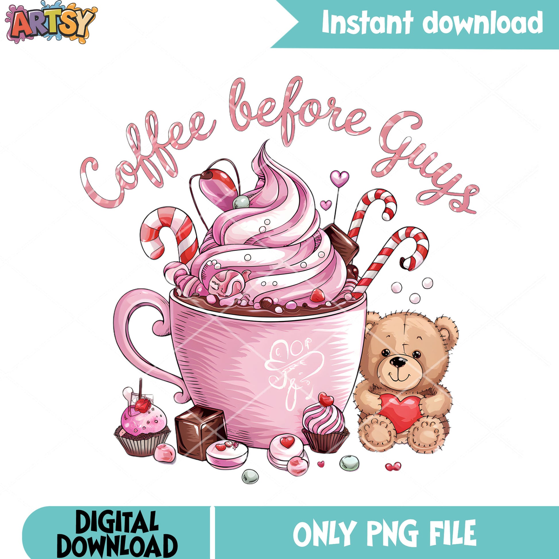 Cake before valentines png, valentine coffee png, valentines gifts png