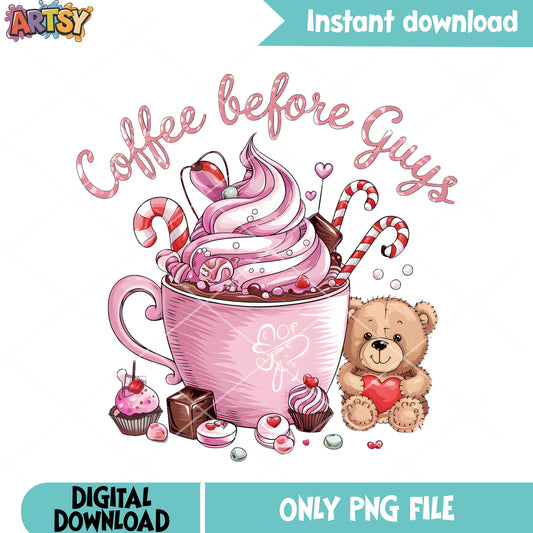 Cake before valentines png, valentine coffee png, valentines gifts png