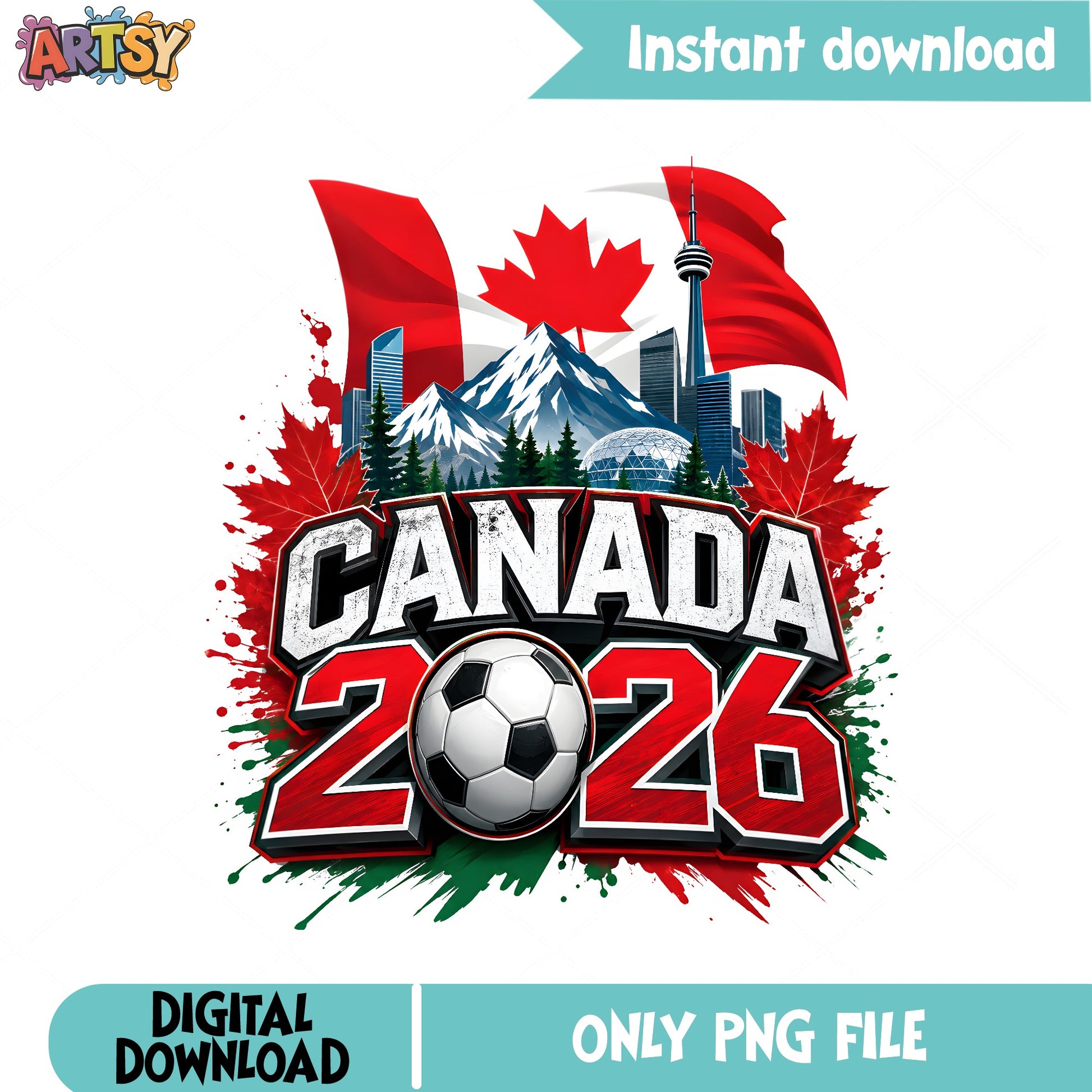 Canada 2026 Soccer PNG, World Cup Canada PNG, Football PNG