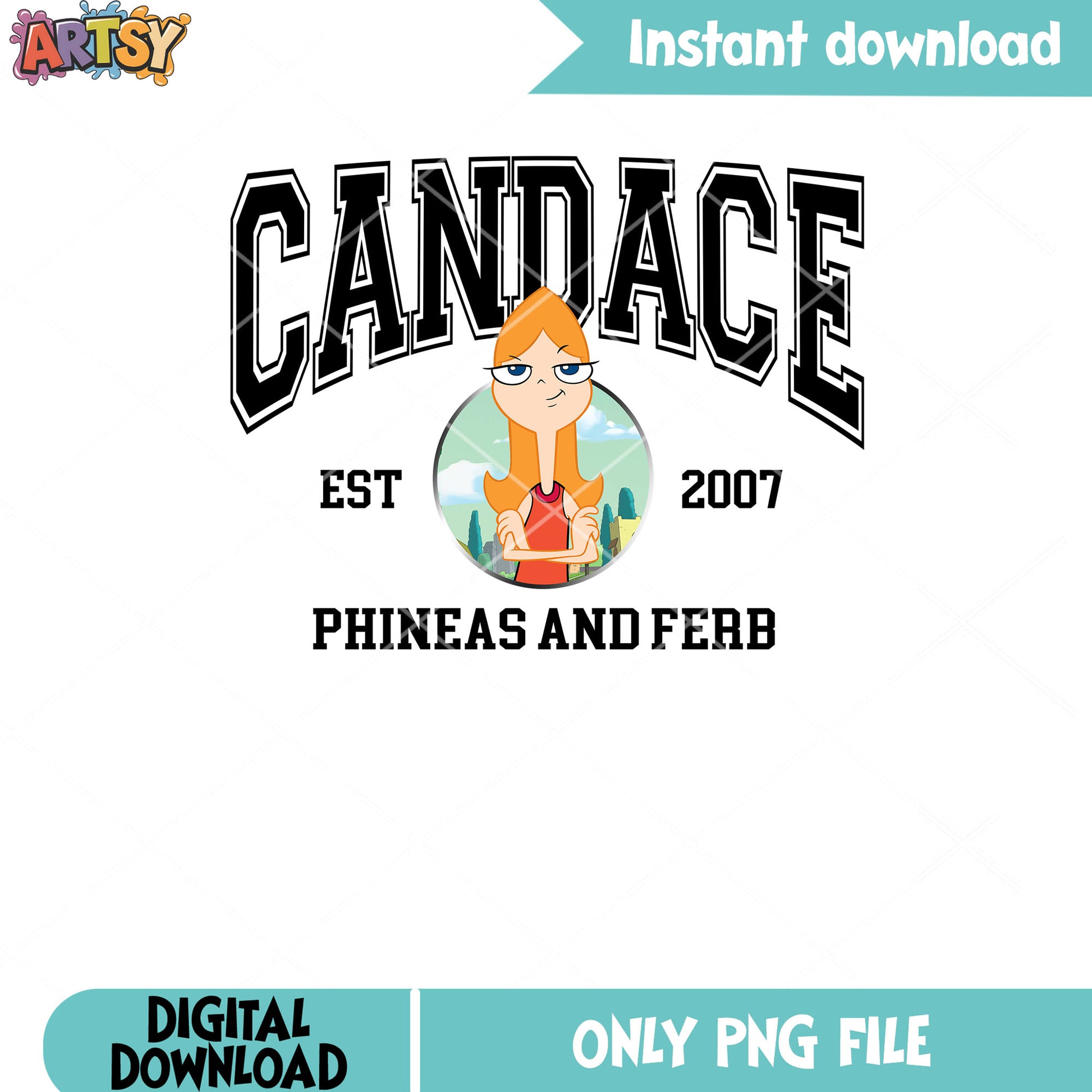 Candace est 2007 png, phineas and ferb film​ png, candace cartoon png