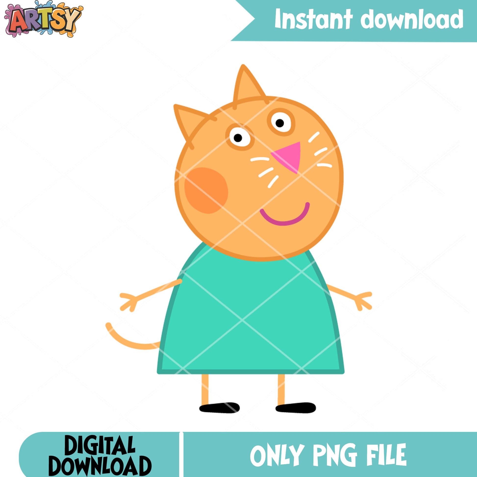 Candy Cat png, Peppa Pig friend png, Cartoon character png