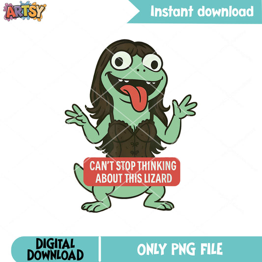 Cant stop thinking lizard png, funny lizard png, meme lizard lizard png