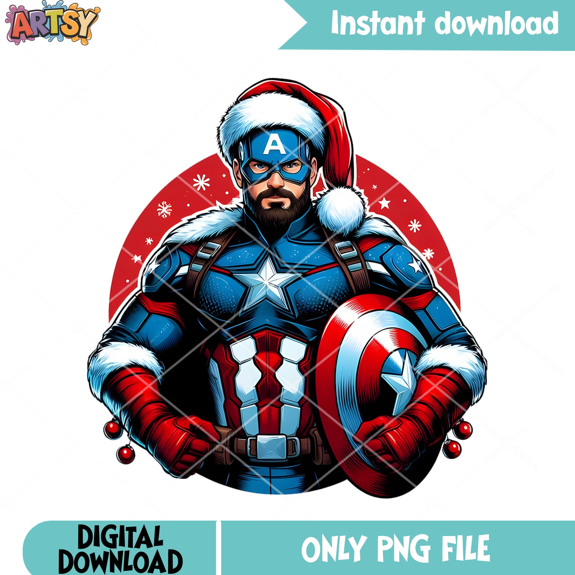 Captain christmas santa png, captain america png, marvel christmas png