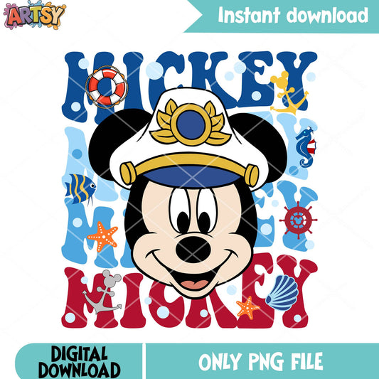 Captain of cruise mickey png, mickey mouse png, disney cruise png