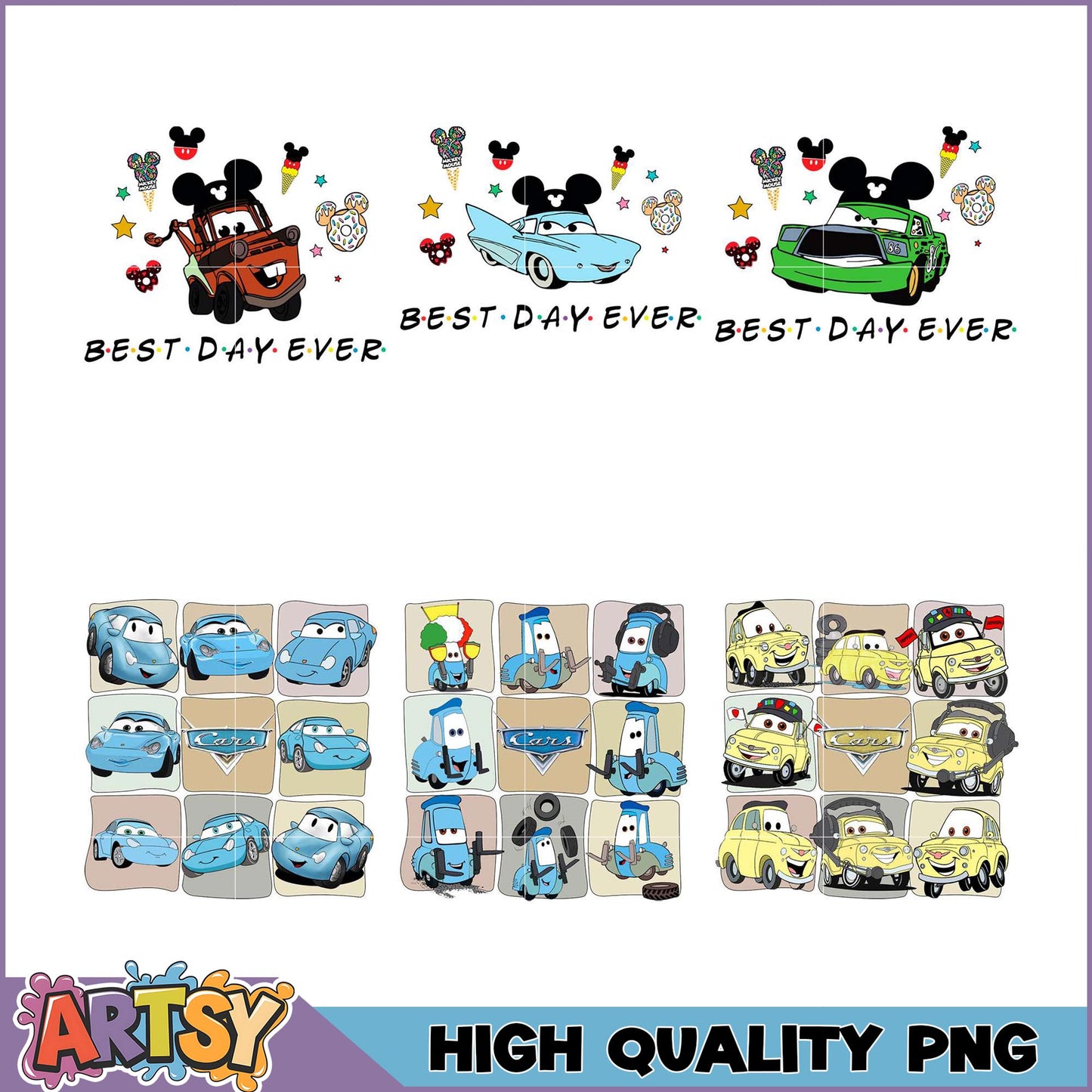 Cars Disney PNG Bundle High Quality Images