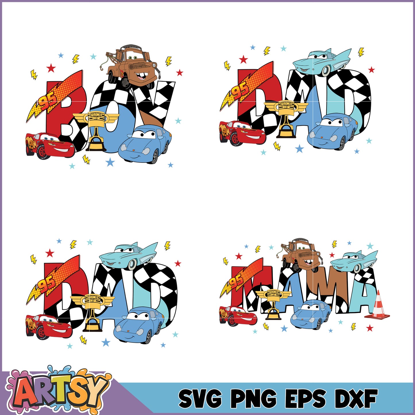 Cars Family SVG Bundle Boy, Dad, Mama