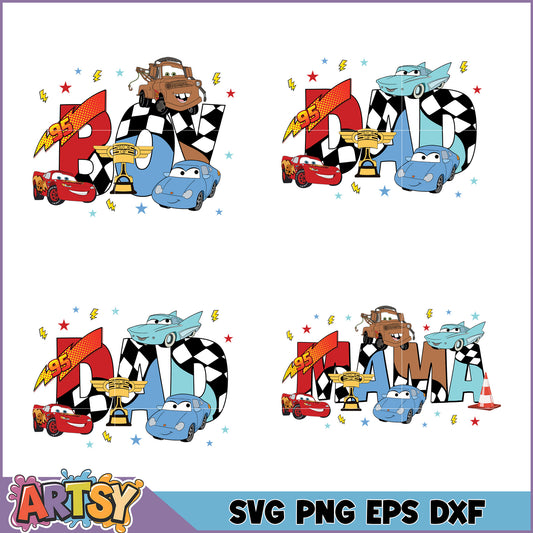 Cars Family SVG Bundle Boy, Dad, Mama
