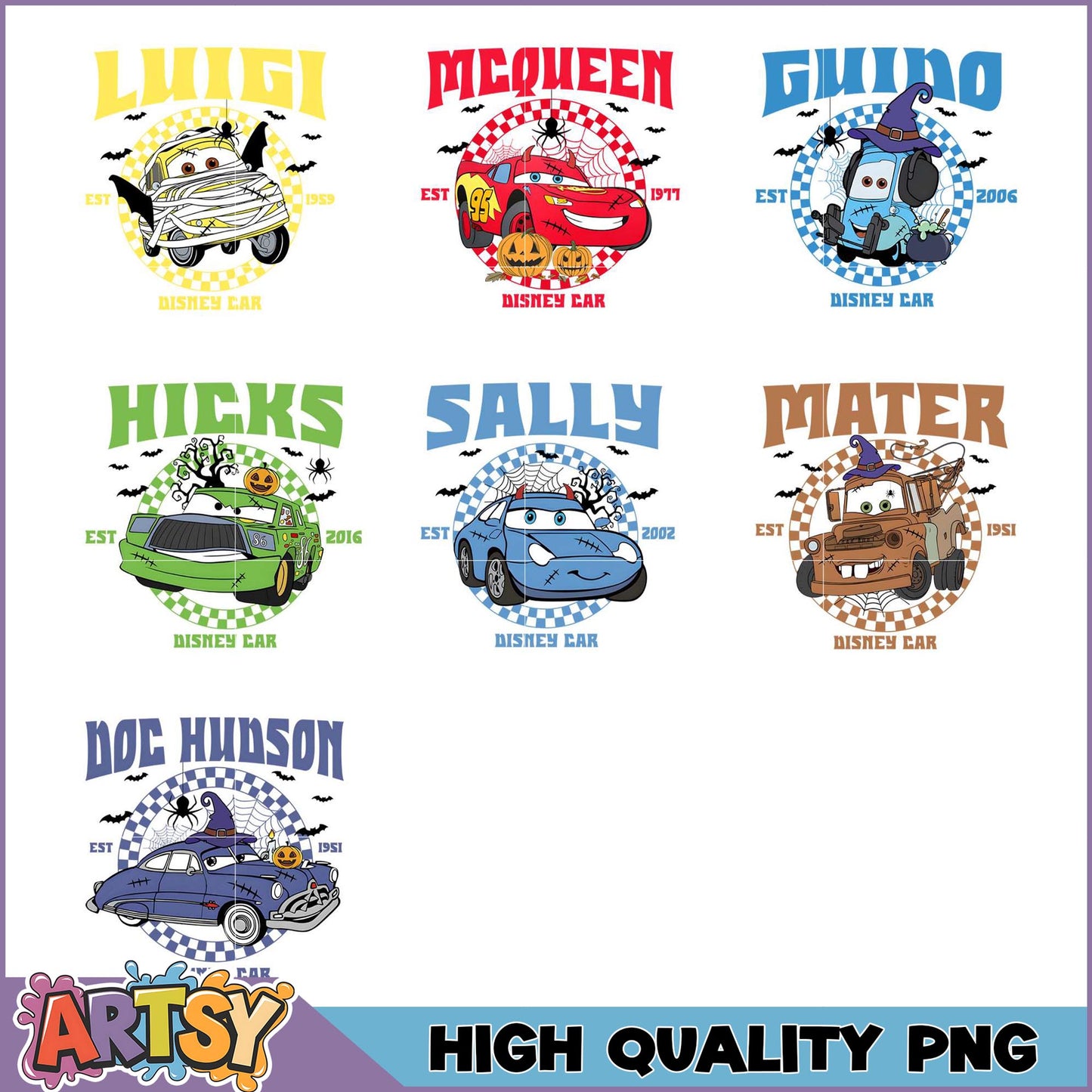 Cars Halloween PNG Bundle High Quality Images
