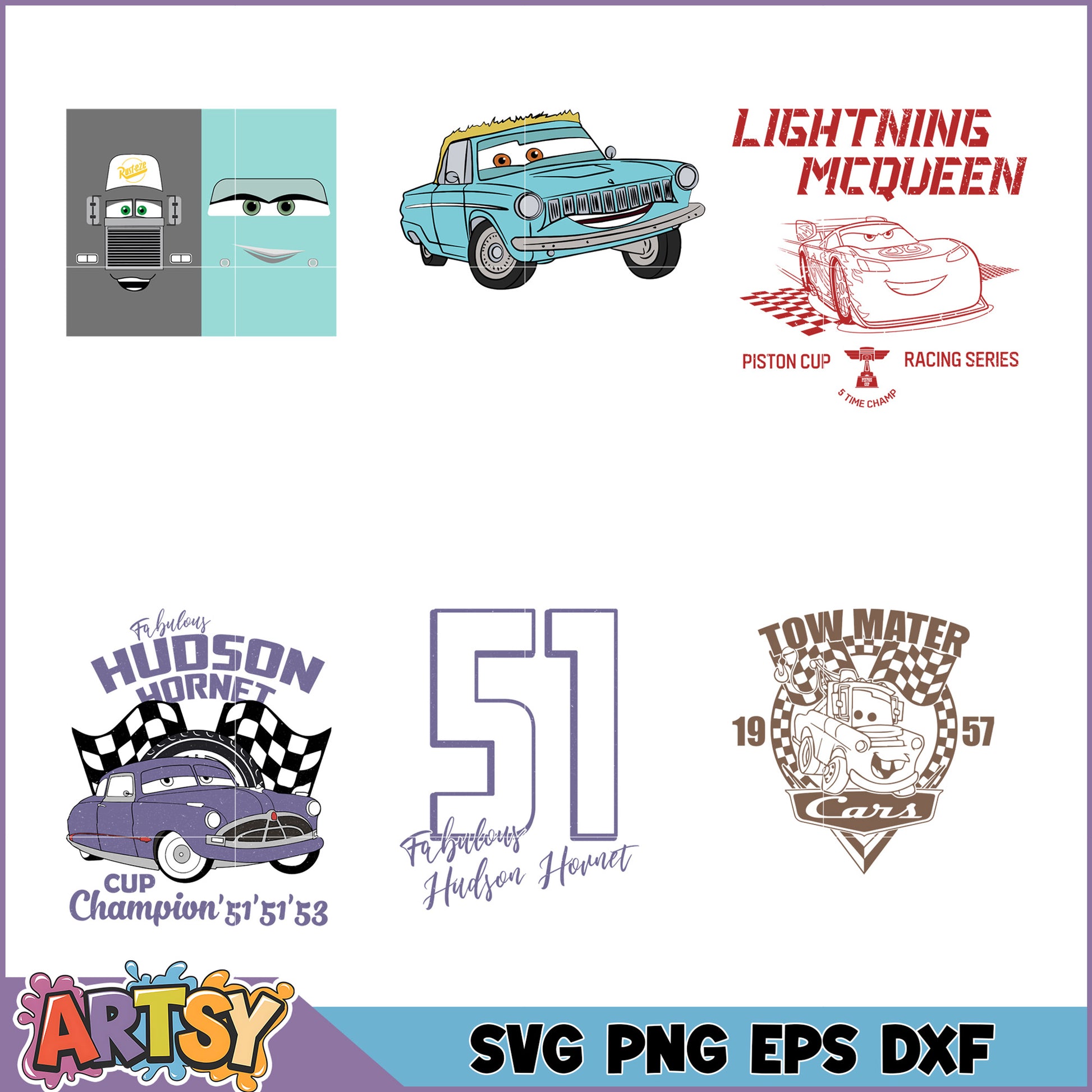 Cars SVG Bundle McQueen, Mater & More