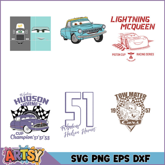 Cars SVG Bundle McQueen, Mater & More