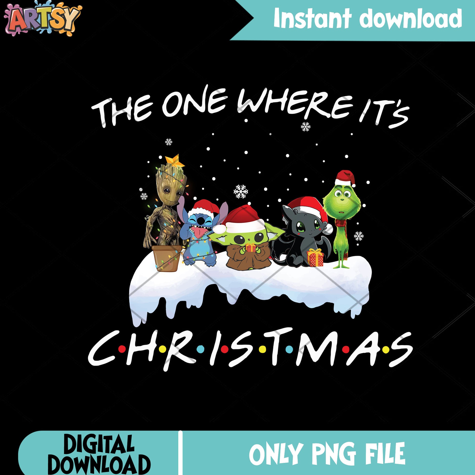 Cartoon christmas characters png, the grinch png, night fury​ png