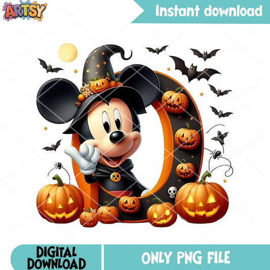 Cartoon mickey mouse  png, scary pumpkin png, disney character png