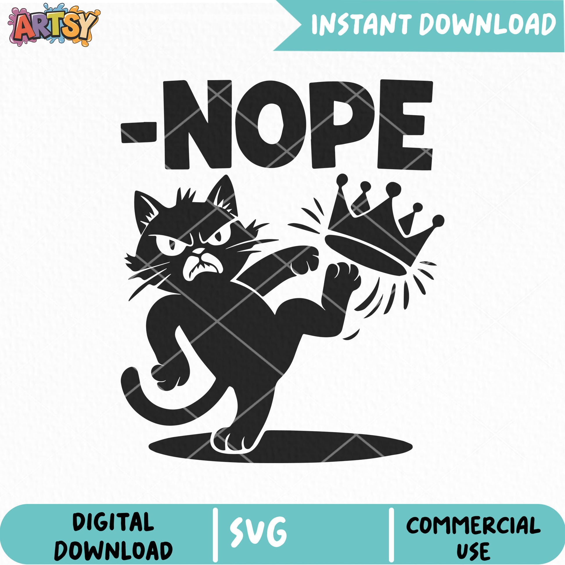 Cat nope king america design svg, no kings in america​ svg, trump no king svg