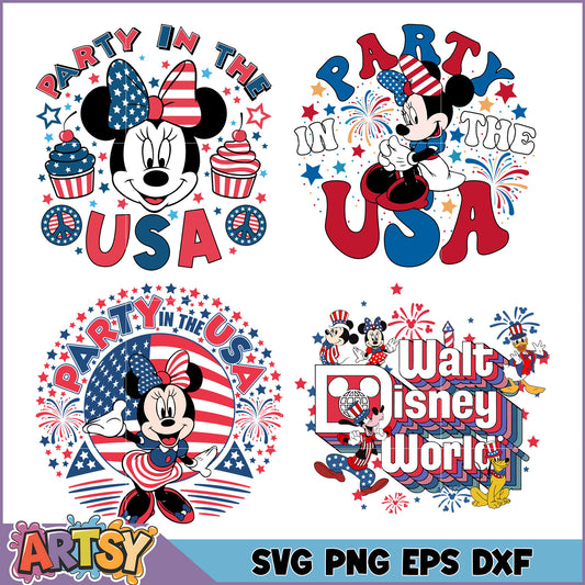 Celebrate Independence Day with Minnie Mouse SVG Bundle Design