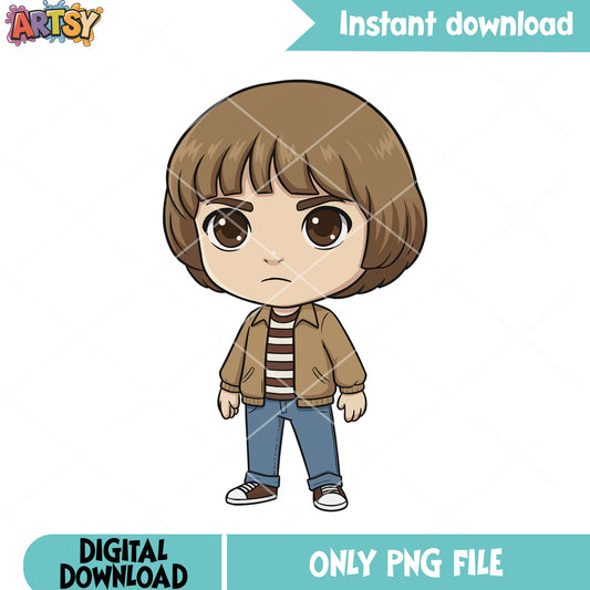 Character Will chibi png, horror movies png, stranger things ​​png