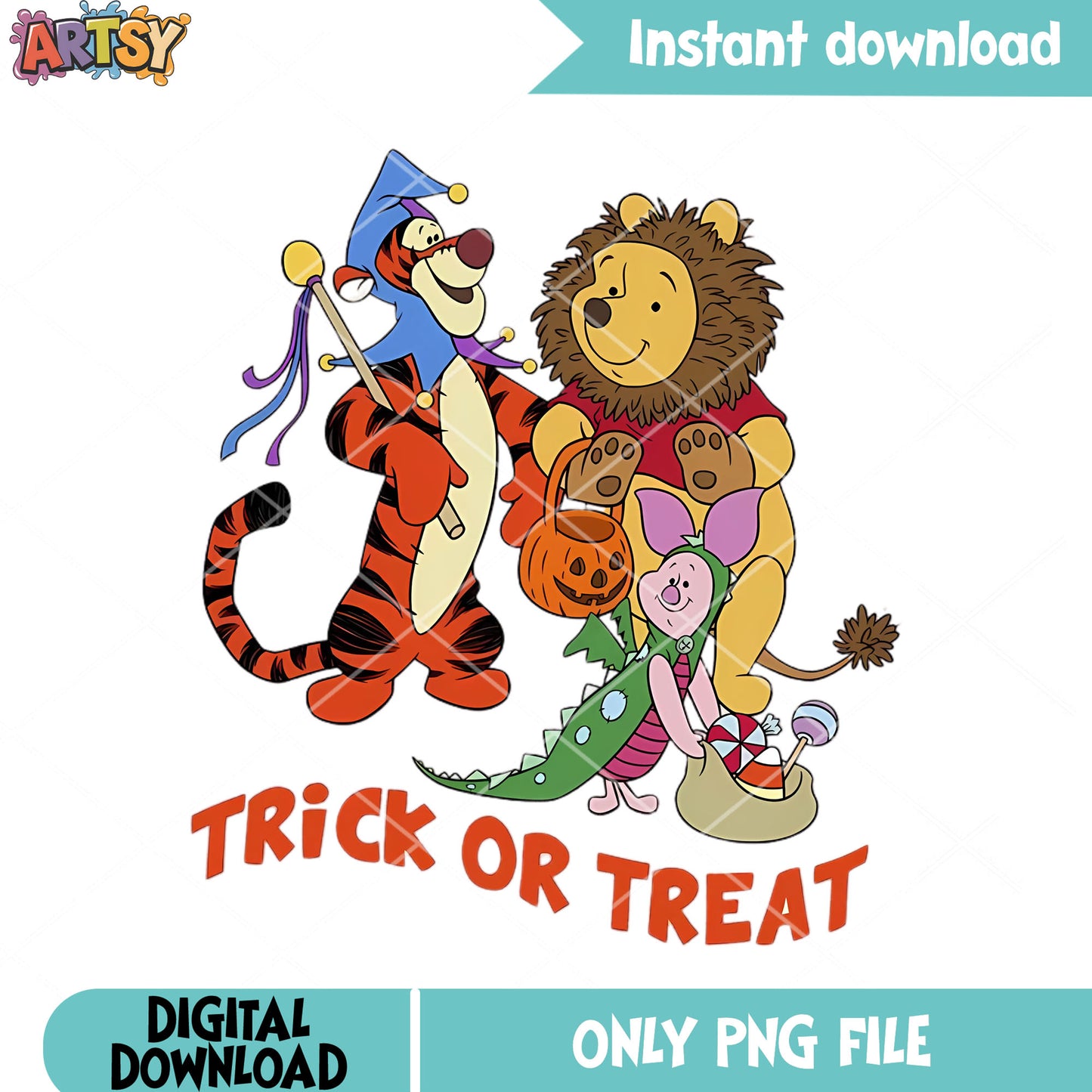 Character pooh the winnie png, trick or treat png, disney halloween png