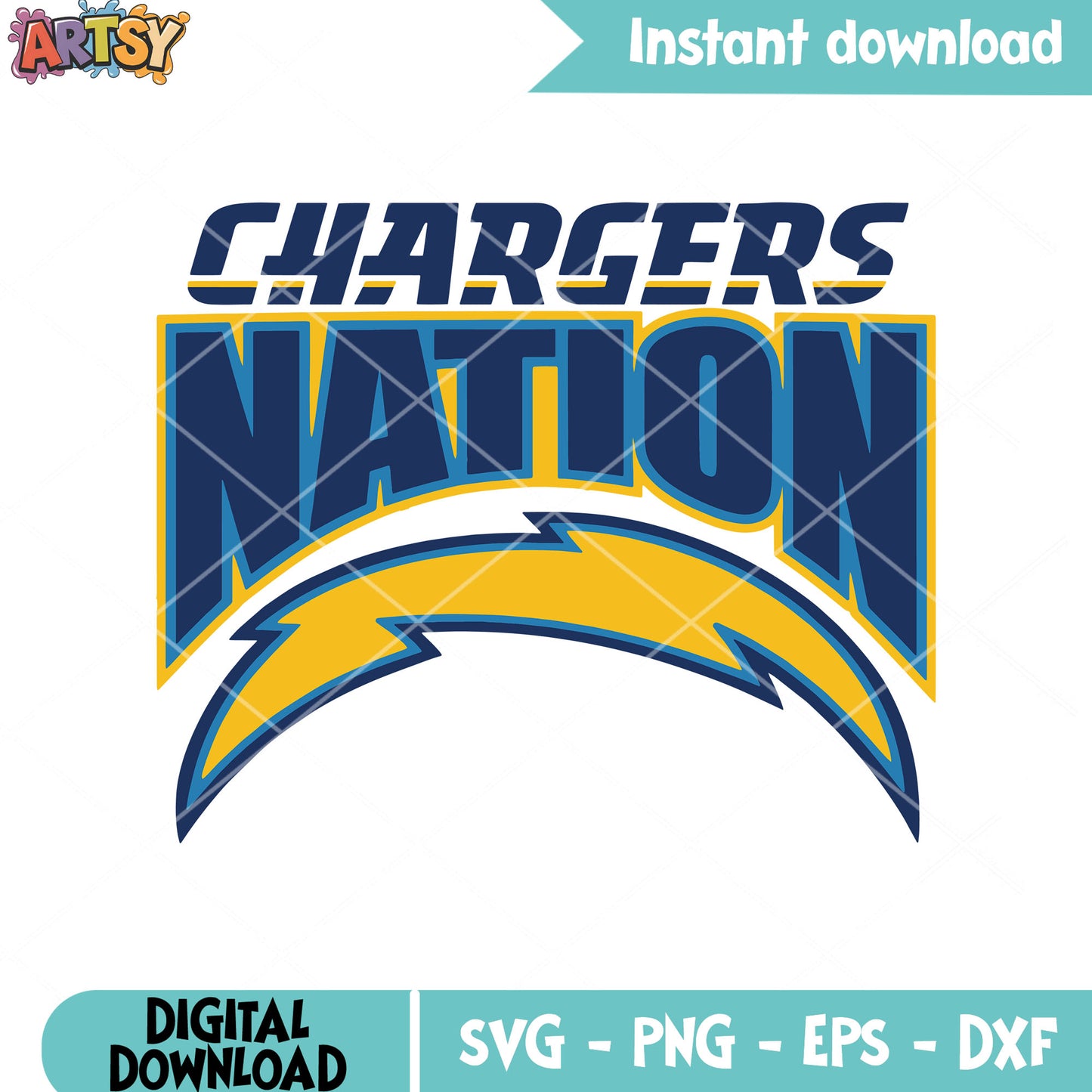 Chargers nation svg, thunder svg, ​los angeles football teams svg