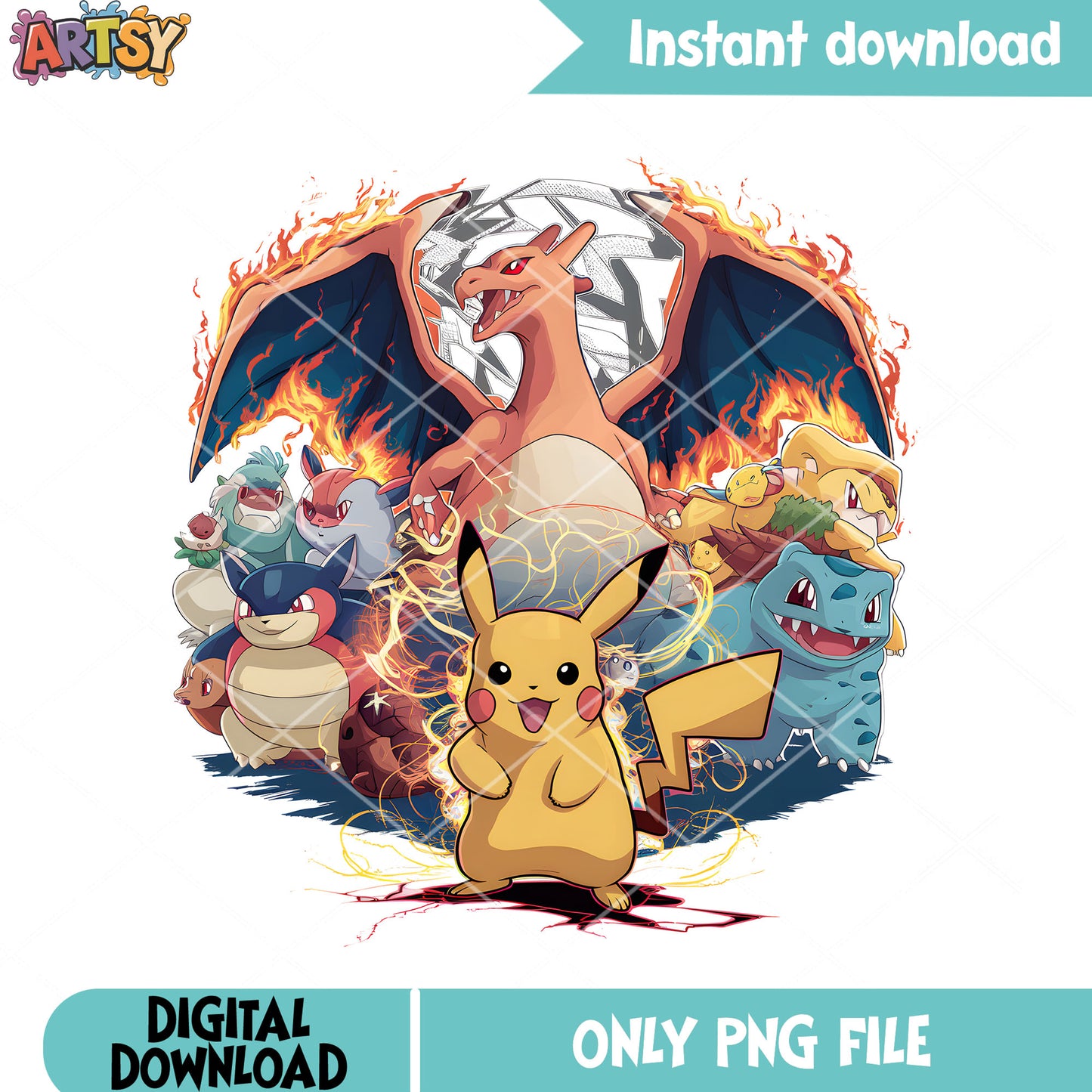 Charizard blastoise pikachu bulbasaur png, charizard png, pikachu png