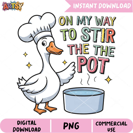 Chef Goose PNG On My Way To Stir The Pot