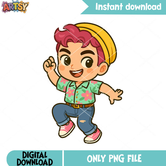 Chibi abby saja dancing png, abby saja png, kpop saja png