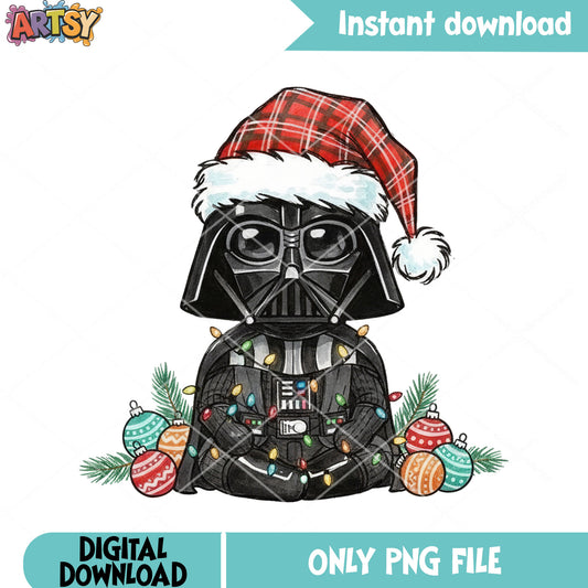 Chibi christmas darth vader png, star war png, merry christmas png