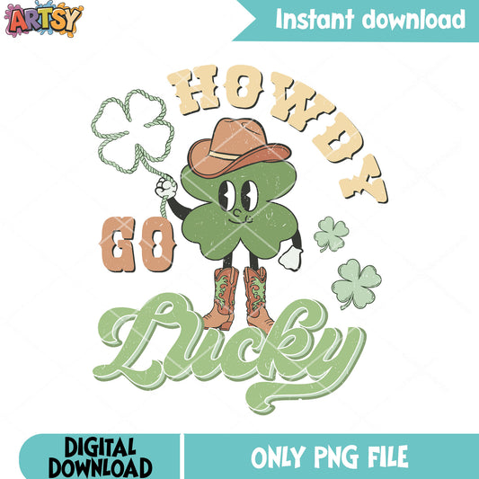 Chibi clover howdy png, patricks vibes png, happy patricks day png