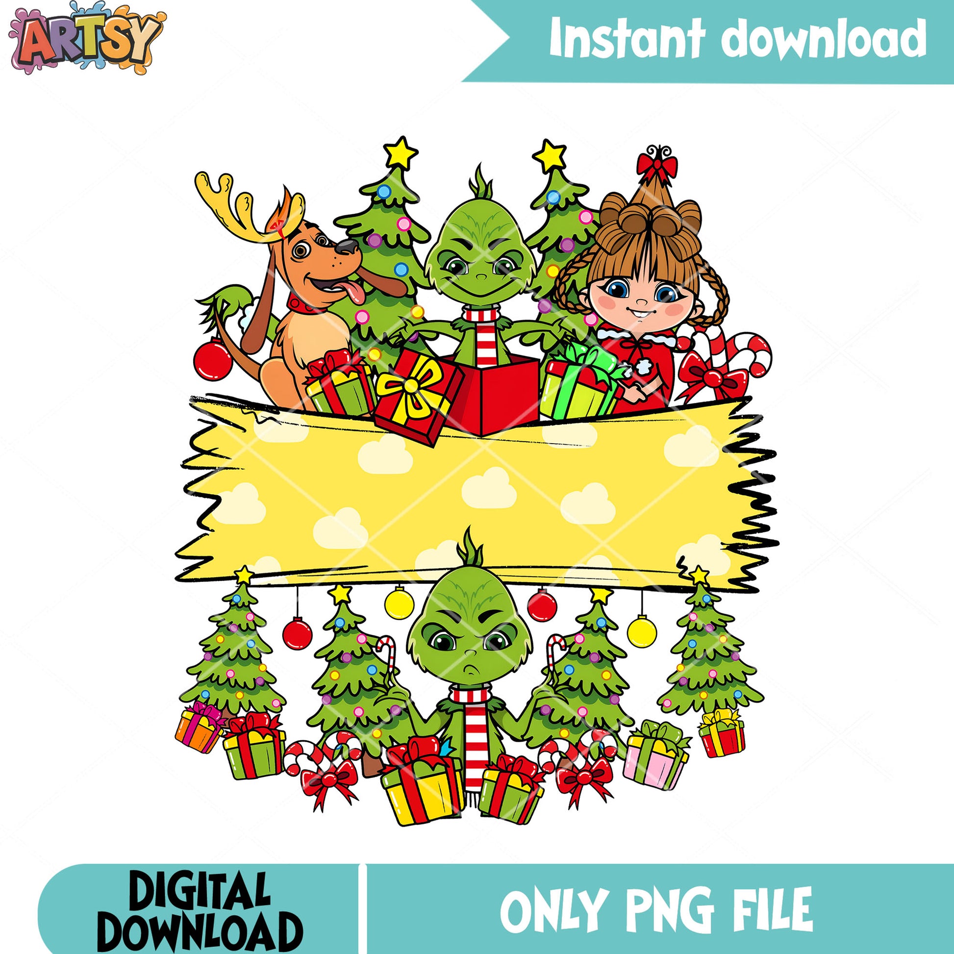Chibi grinch crew christmas png, the grinch png, cindy lou who png