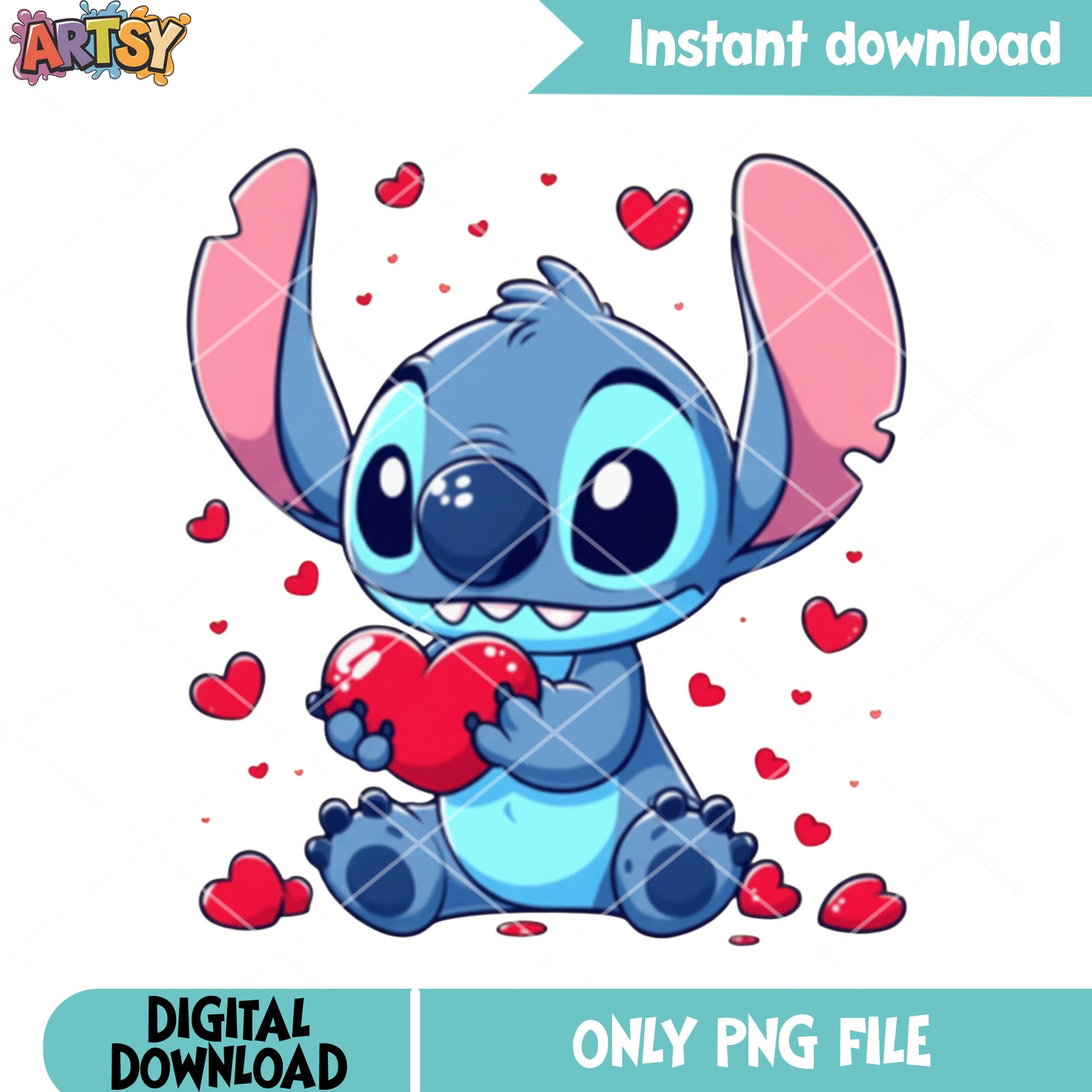Chibi heart 626 experience love png, valentine season png, stitch png