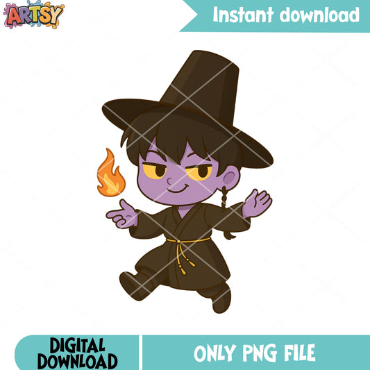Chibi jinu fire man png, jinu saja png, saja boys band png