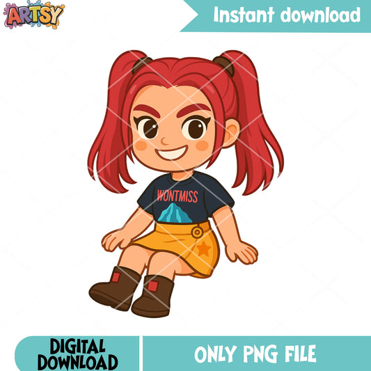 Chibi mira chilling png, mira huntrix png, huntrix kpop png