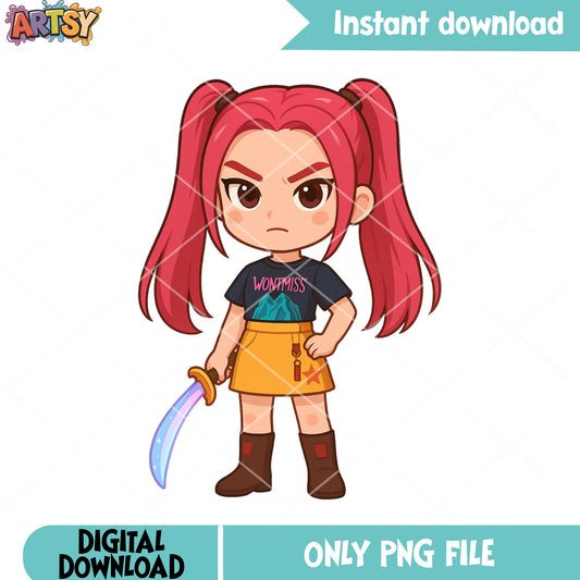 Chibi mira cute hunters png, mira huntrix png, huntrix kpop png