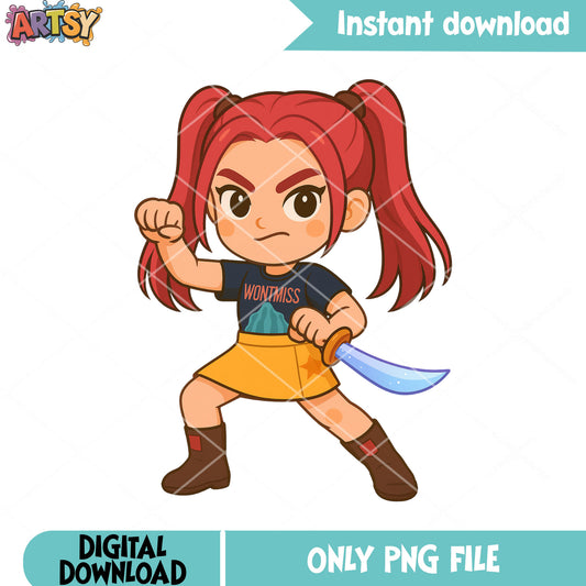 Chibi mira fighting hunters png, mira kpop png, kpop huntrix girls png