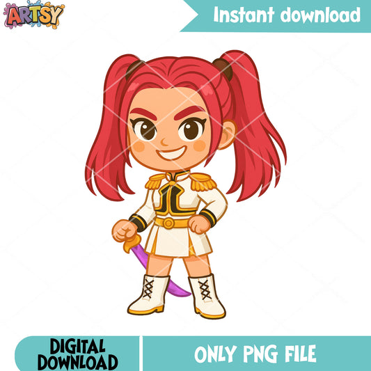 Chibi mira golden fit hunters png, kpop mira png, kpop huntrix png