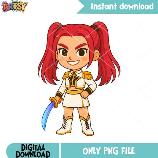 Chibi mira golden smiling png, kpop mira png, kpop huntrix png