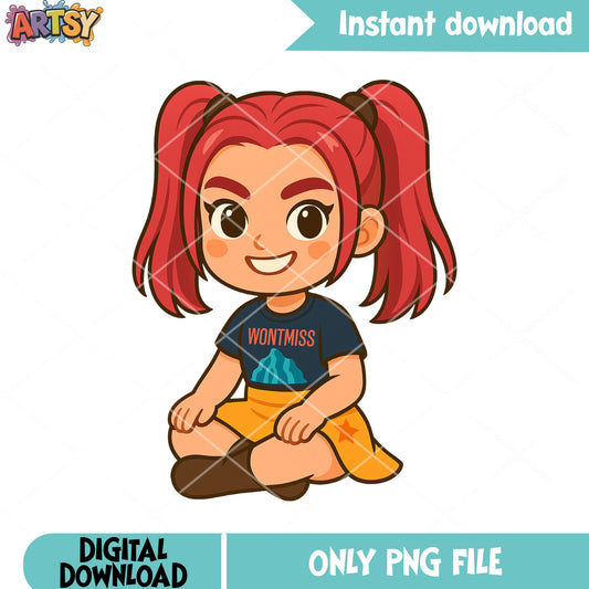 Chibi mira seat kpop png, mira kpop png, huntrix kpop png