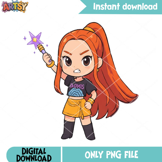 Chibi mira star wand png, anime chibi mira png, star wand png