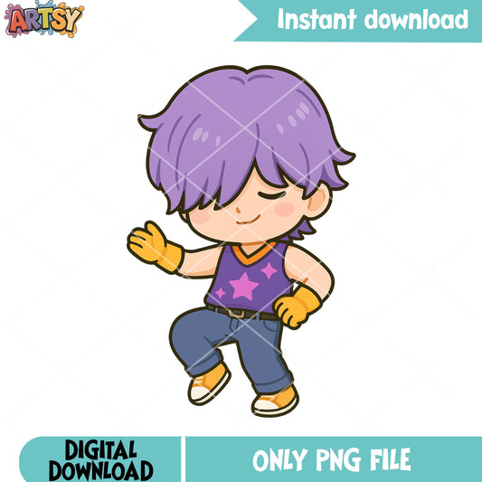 Chibi mystery dance pose png, mystery saja png, kpop saja png