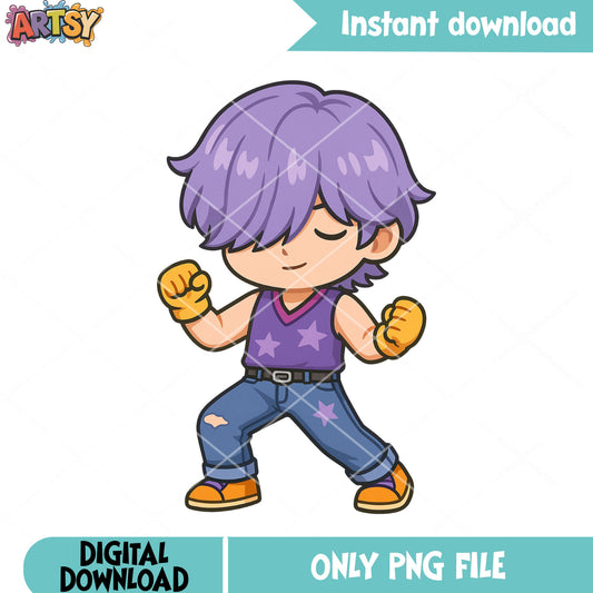 Chibi mystery fight pose png, mystery saja png, kpop hunters png