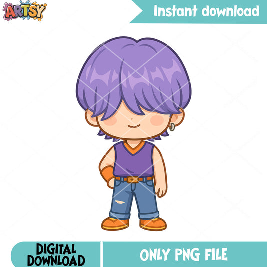 Chibi mystery stand pose png, mystery kpop png, kpop hunters png