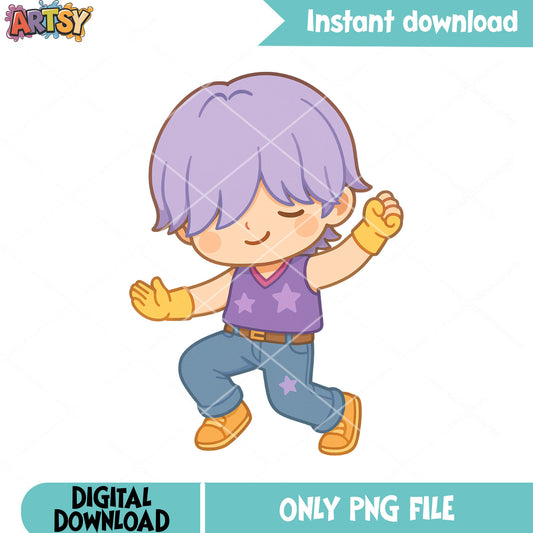 Chibi mystery vibing dance png, mystery saja png, kpop saja png