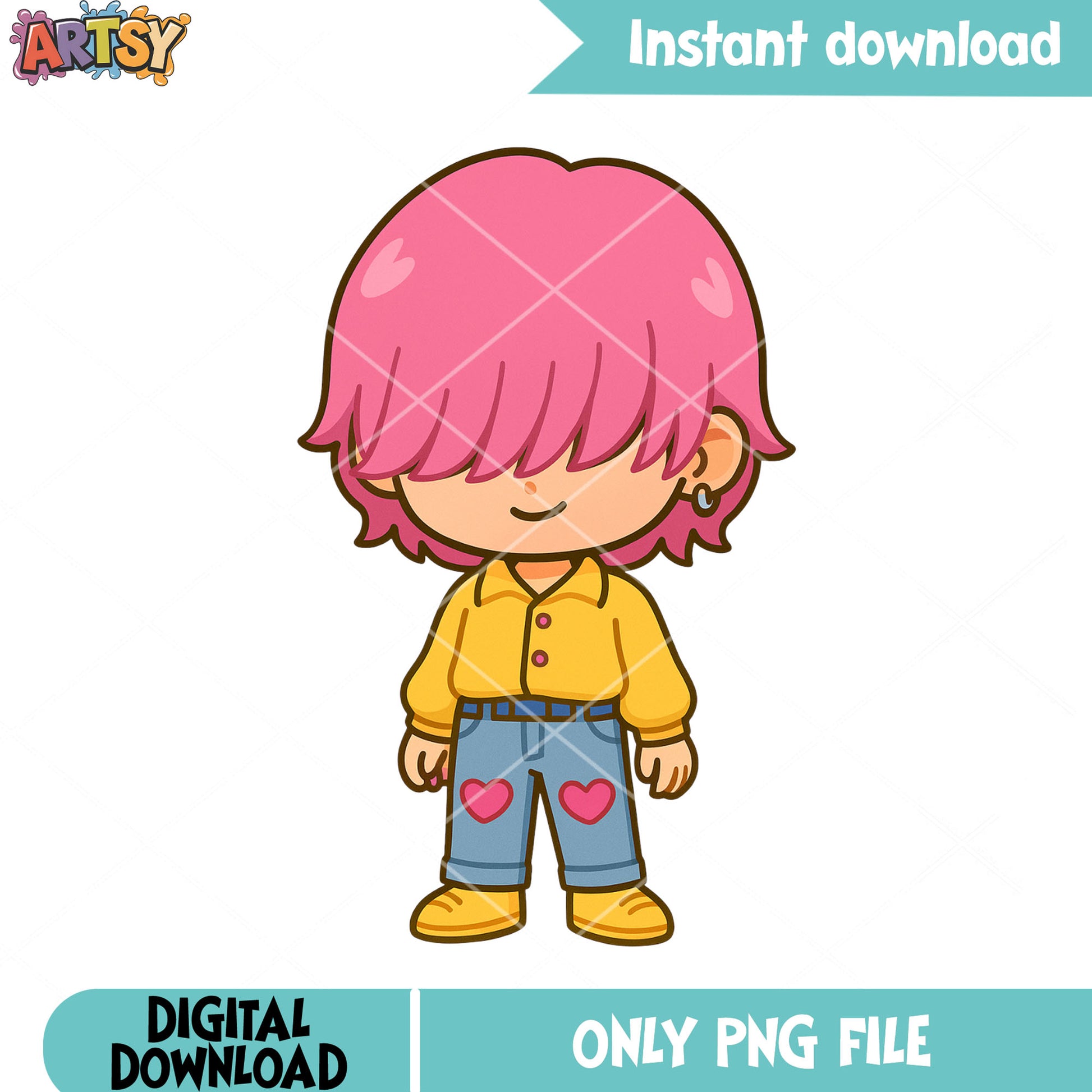 Chibi romance mystery style png, romance saja png, kpop saja png