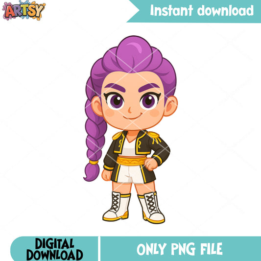 Chibi rumi golden fit song png, rumi kpop png, kpop huntrix png