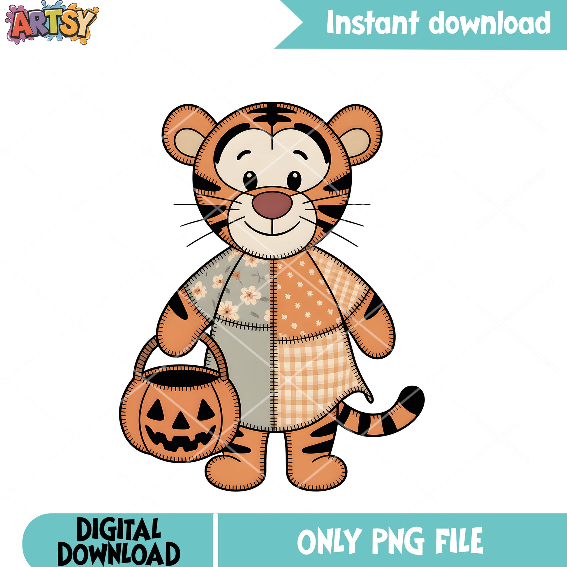 Chibi tiger pooh friends png, winnie the pooh png, trick or treat png