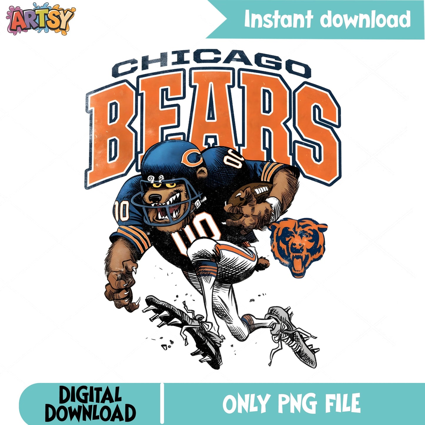 Chicago Bears Football Mascot PNG, NFL Team PNG, Bears PNG
