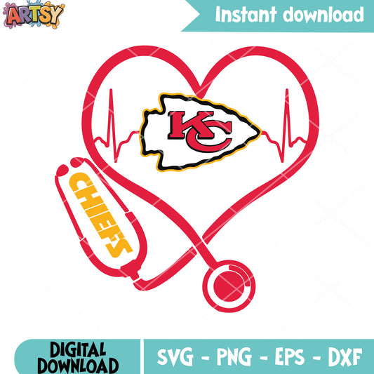 Chief doctor love for football svg, afc west svg, kc chiefs svg