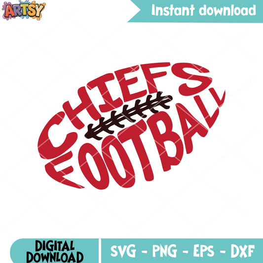 Chief football pigskin svg, kansas city chief​ svg, afc svg