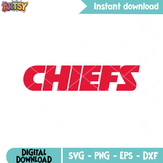 Chief red font word svg, nfl football svg, Kansas city chief svg