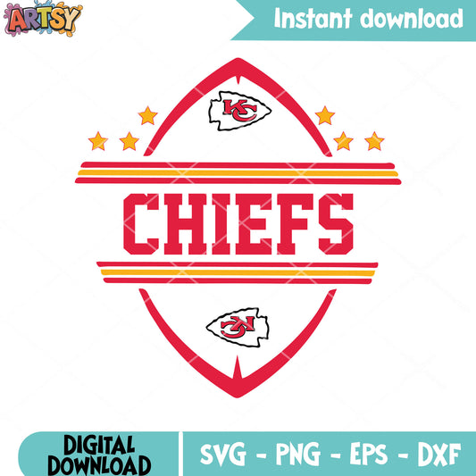 Chiefs arts kc poster svg, kansas city chiefs svg, nfl football svg