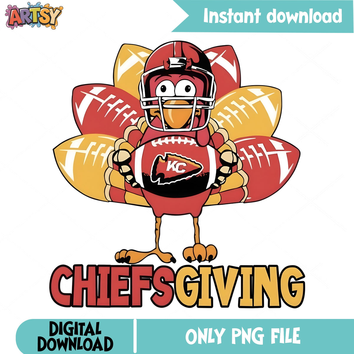 Chiefsgiving PNG, Kansas City Chiefs Thanksgiving Turkey, NFL PNG