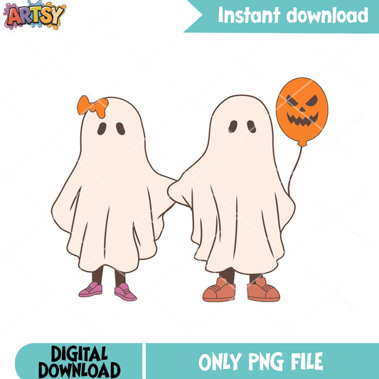 Child Couple blanket png, jack o lantern png, halloween scary png